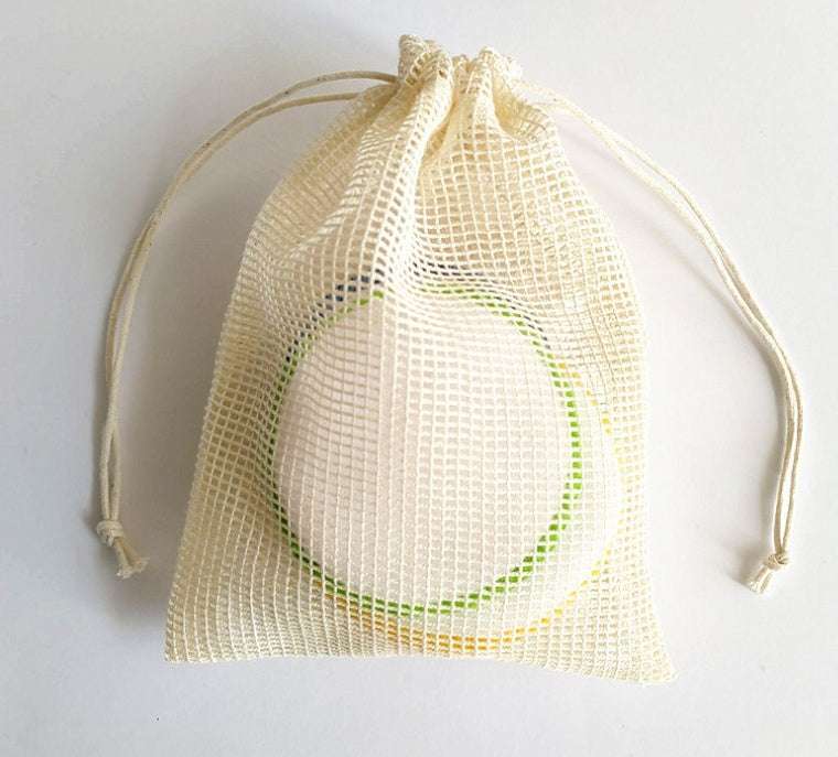 Disque démaquillant rond en cotton à motif ananass, éponge nettoyante à l eau