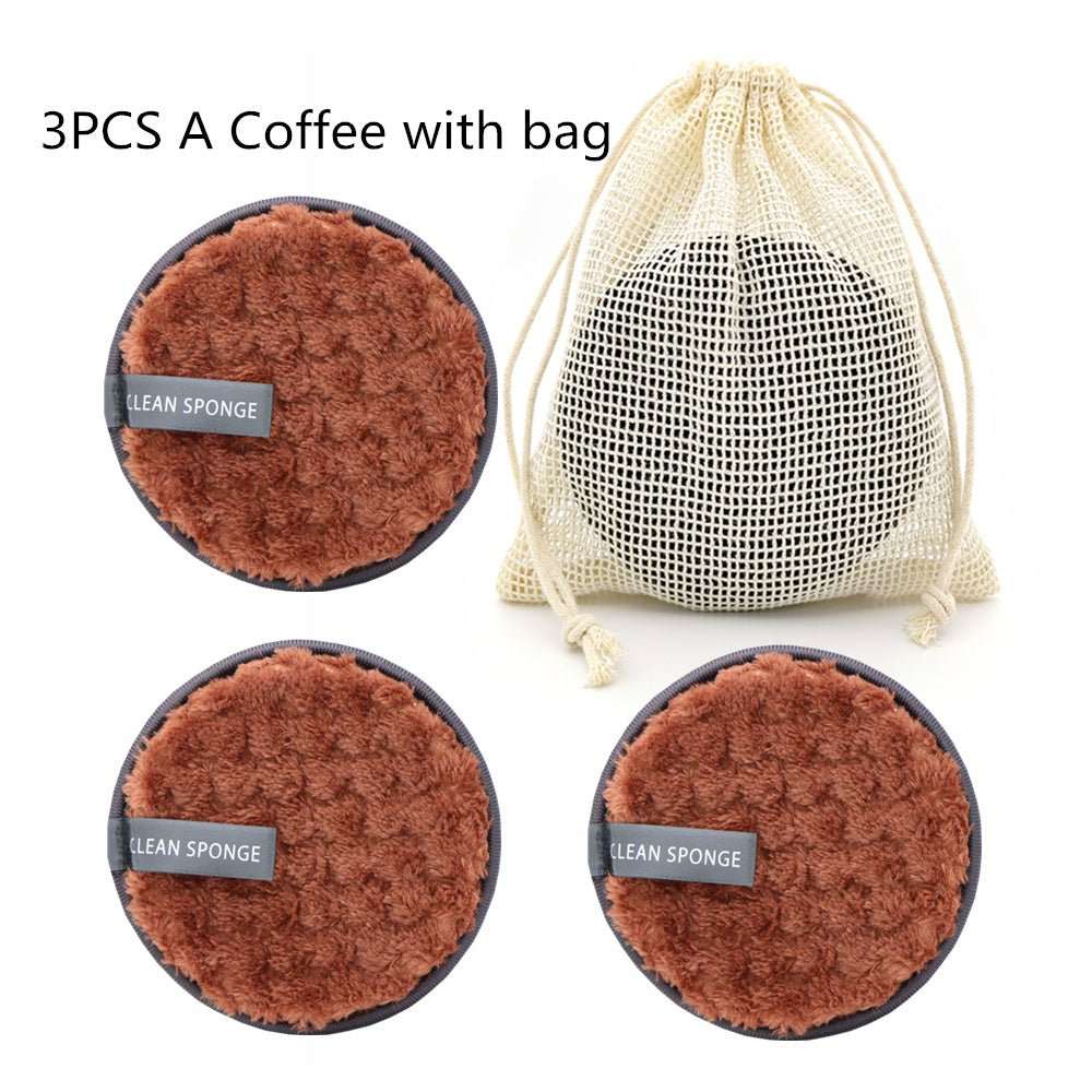 Disque démaquillant rond en cotton à motif ananass, éponge nettoyante à l eau - larenn