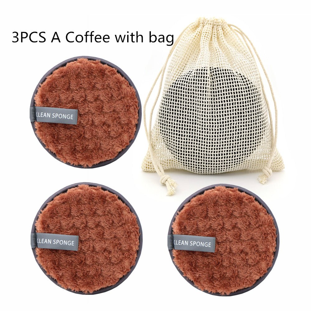 Disque démaquillant rond en cotton à motif ananass, éponge nettoyante à l eau - larenn