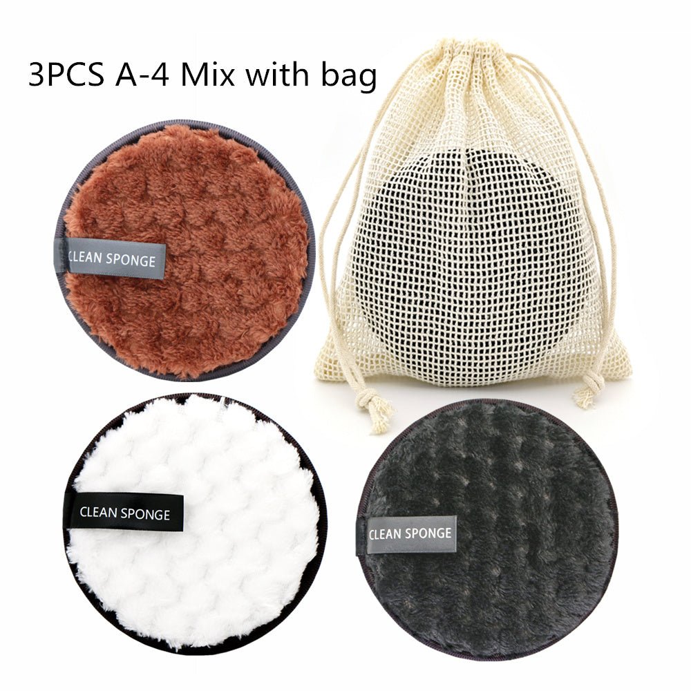 Disque démaquillant rond en cotton à motif ananass, éponge nettoyante à l eau - larenn