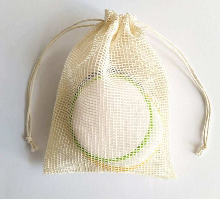 Disque démaquillant rond en cotton à motif ananass, éponge nettoyante à l eau - larenn