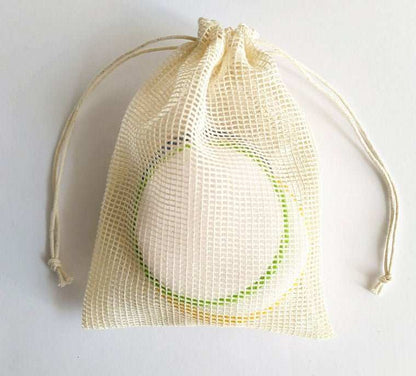 Disque démaquillant rond en cotton à motif ananass, éponge nettoyante à l eau - larenn