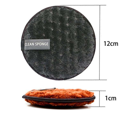 Disque démaquillant rond en cotton à motif ananass, éponge nettoyante à l eau - larenn