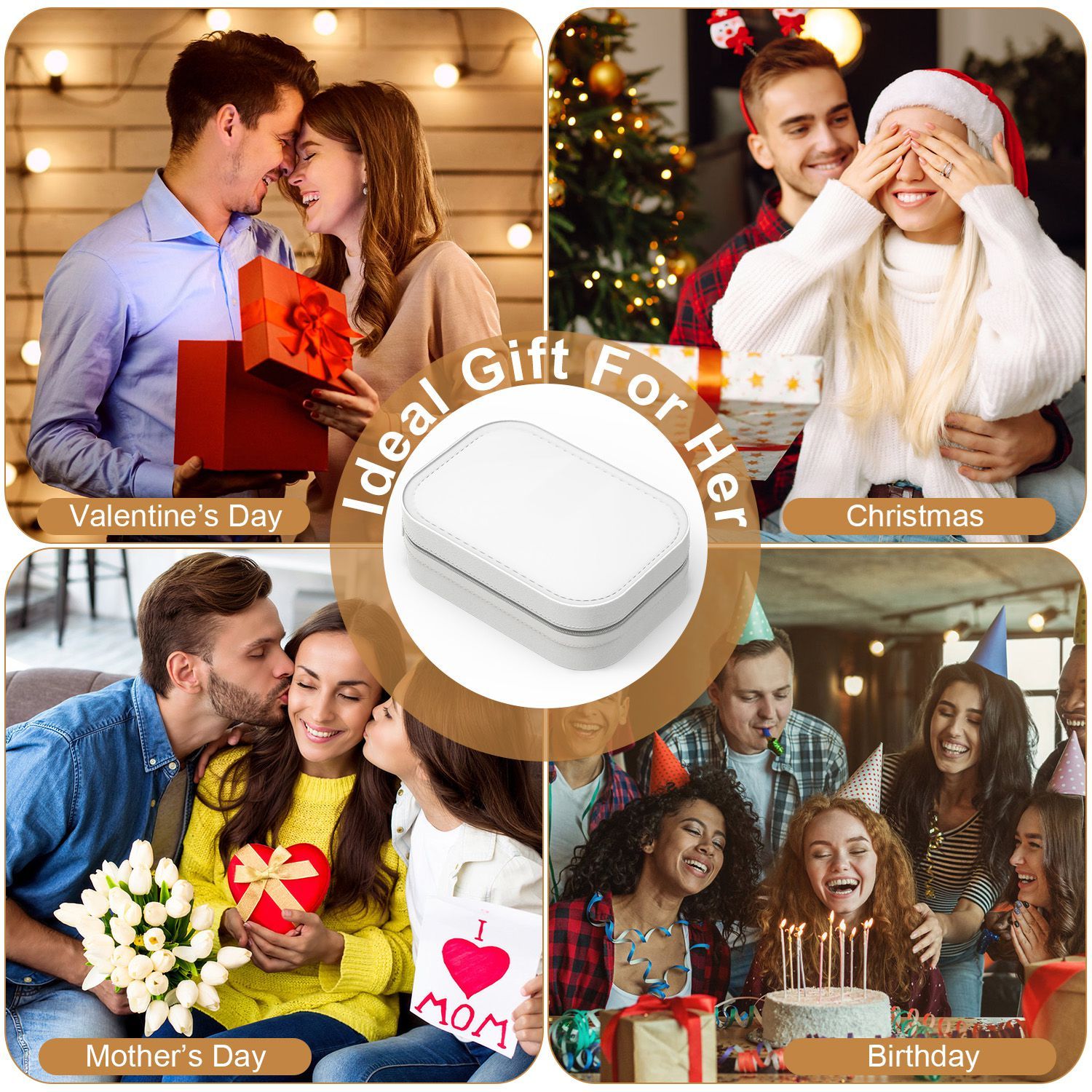 1Pc Portable Travel Makeup Bag With LED Mirror