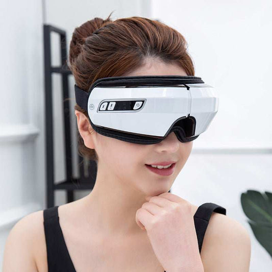 Appareil de massage oculaire électrique Larenn avec pression d’air, compresse chaude, vibration et Bluetooth, modèle NTY06