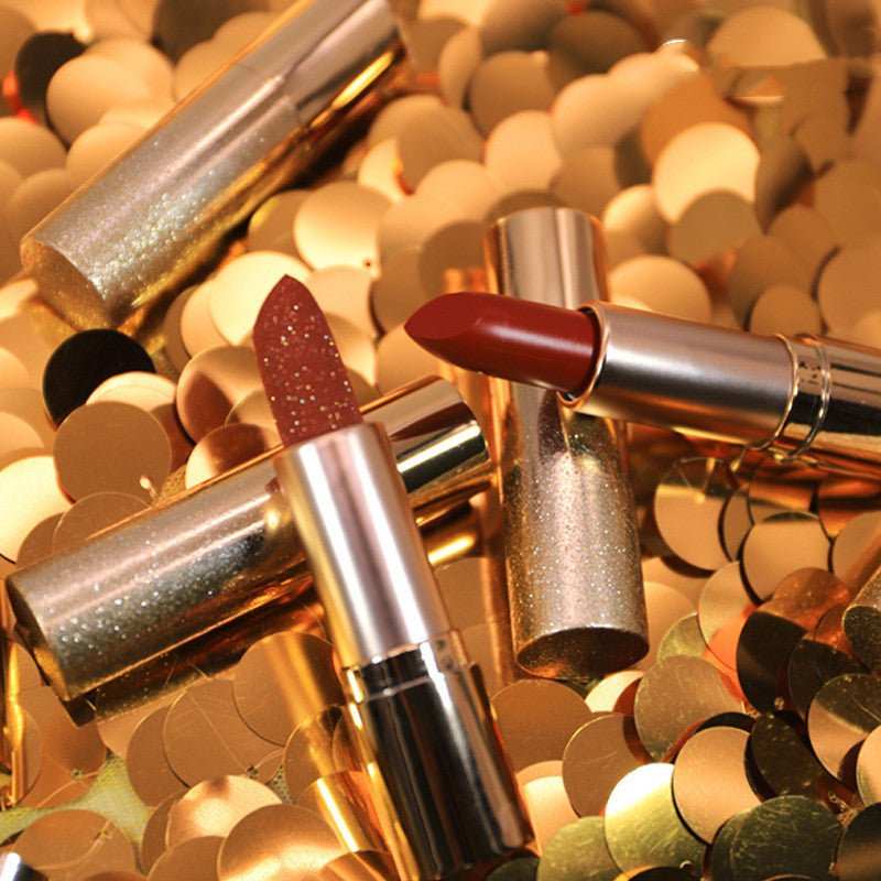 Fashion Small Sachet Mousse Lipstick Leopard Print Chain With Small Round Mirror Set - larenn