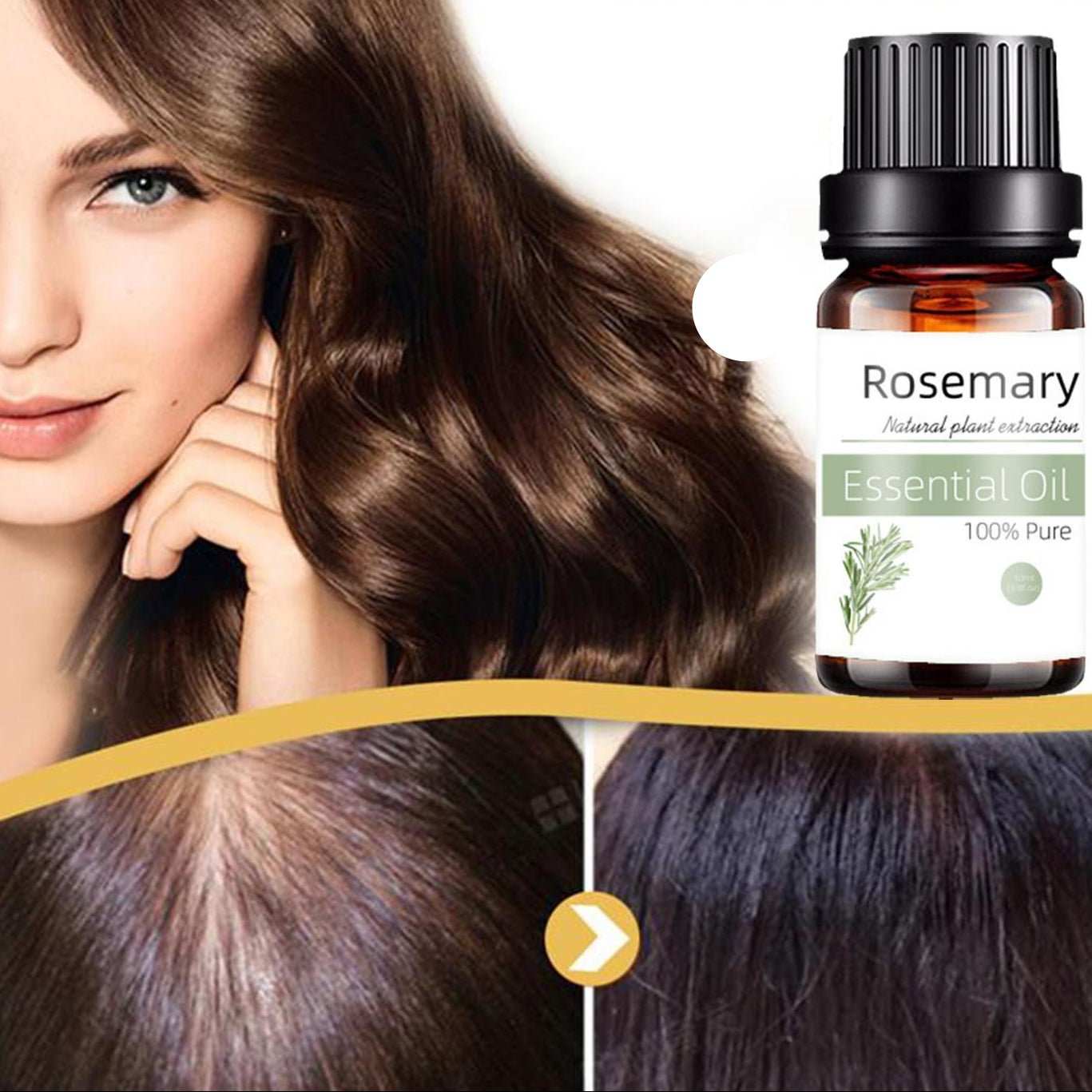 Huile de soin au romarin favorisant la repousse et apaisant le cuir chevelu sensible