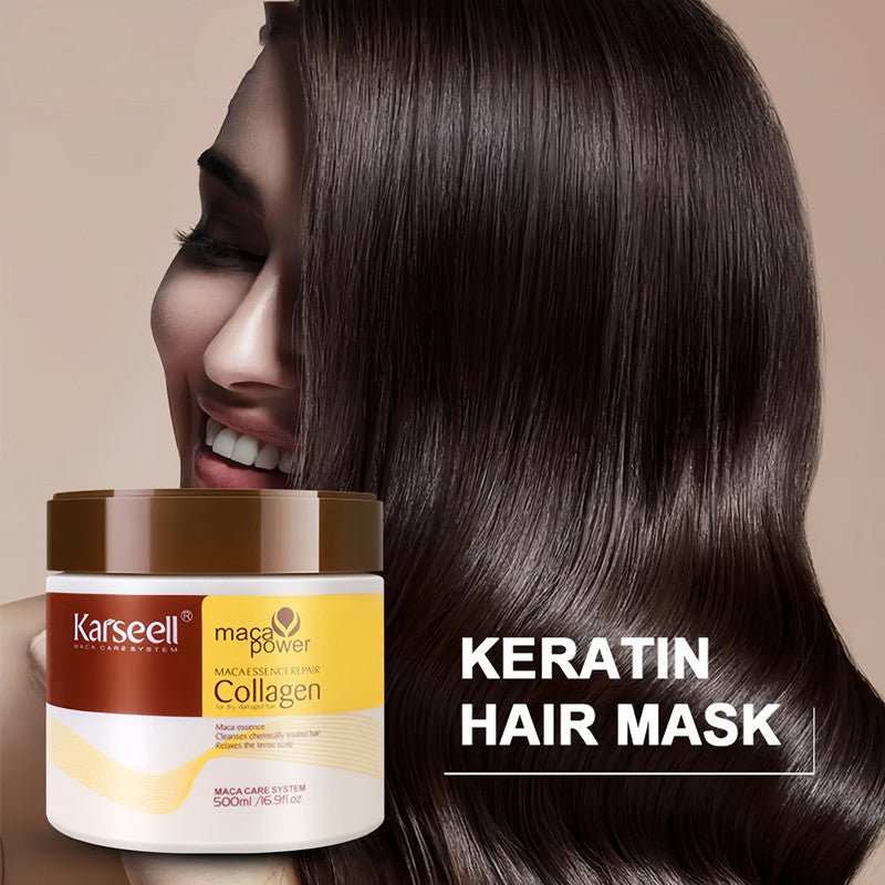 Masque Kératine Cheveux hair mask bottle with keratin treatment for deep repair and nourishment of damaged hair